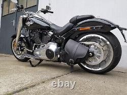Side Bag Hades Black Compatible With Harley Davidson Fatboy Softail