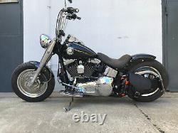 Side Bag Hades Black Compatible With Harley Davidson Fatboy Softail