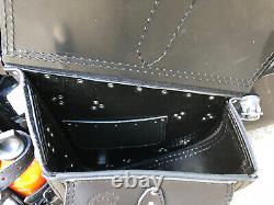 Side Bag Hades Black Compatible With Harley Davidson Fatboy Softail