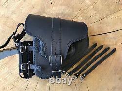 Side Bag Hades Black Compatible With Harley Davidson Fatboy Softail