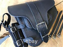 Side Bag Hades Black Compatible With Harley Davidson Fatboy Softail