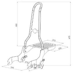 Sissy Bar Csxl For Harley-davidson Softail Fat Bob 114 18-21 Black