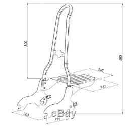 Sissy Bar Csxl For Harley-davidson Softail Low Rider 18-20 Black