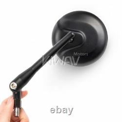 Superb Motorcycle Mirrors Mirrorretro Round Black For Harley V-rod Muscle
