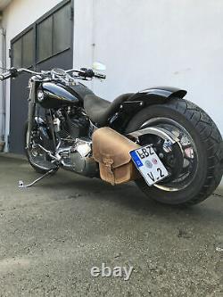 This Light Brown Odin Saddlebag Fits Harley Davidson Softail Swingarm