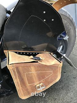 This Light Brown Odin Saddlebag Fits Harley Davidson Softail Swingarm