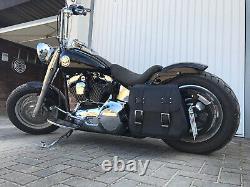 Zeus Black Bags + XL Support Suitable for Harley Davidson Softail 2017