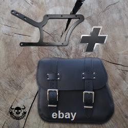 Zeus Black Bags + XL Support Suitable for Harley Davidson Softail Up to 2017