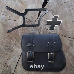 Zeus Black Saddlebags + Support XL Suitable for Harley Davidson Softail from