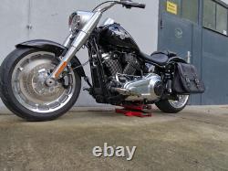 Zeus Black Saddlebags + Support XL Suitable for Harley Davidson Softail from