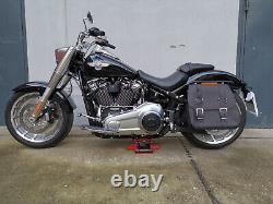 Zeus Black Saddlebags + XL Support Suitable for Harley Davidson Softail From