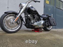 Zeus Black Saddlebags + XL Support Suitable for Harley Davidson Softail From