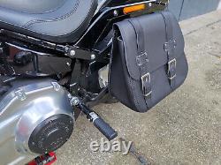 Zeus Black Saddlebags + XL Support Suitable for Harley Davidson Softail From