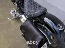 Zeus Black XL Seat + Support Suitable for Harley Davidson Softail Up to 2017