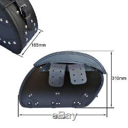 (t) Black Motorcycle Leather Saddlebags Bag Harley Davidson Fatboy