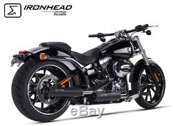 2 Silencieux Ironhead Hc1-3b Black Harley-davidson Softail Breakout 2013 / 2016