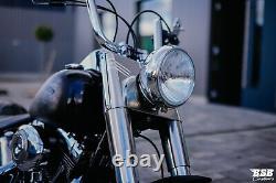 7 Boîtier De Phare CHROME Pour Tous Les Modèles Harley Davidson Softail