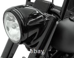 Harley Davidson Softail Fatboy 86-17 Tête de Boeuf Phares Capot Noir