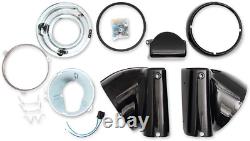 Harley Davidson Softail Fatboy 86-17 Tête de Boeuf Phares Capot Noir