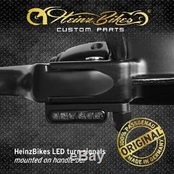 Heinzbikes Clignotant LED Guidon Harley Davidson Softail 96 2014 Noir