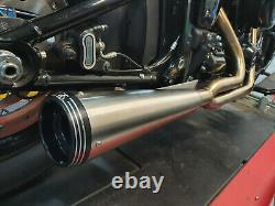 Ligne Complete Bs Exhaust Racing 2/1 Inox Satine Harley-davidson Softail