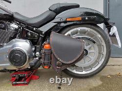 Sac Latéral Diablo Noir Orange Édition Compatible Avec Harley Davidson Softail