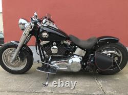 Sac Latéral Diablo Noir Orange Édition Compatible Avec Harley Davidson Softail