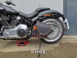 Sac Latéral Diablo Noir Orange Édition Compatible Avec Harley Davidson Softail