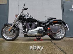 Sac Latéral Diablo Noir Orange Édition Compatible Avec Harley Davidson Softail