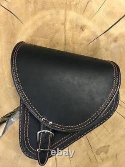 Sac Latéral Diablo Noir Orange Édition Compatible Avec Harley Davidson Softail