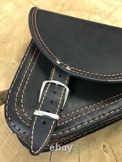 Sac Latéral Diablo Noir Orange Édition Compatible Avec Harley Davidson Softail