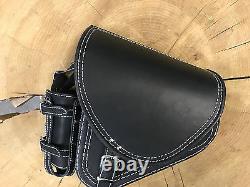 Sac en Cuir Diablo Blanc Convient pour Harley Davidson Sacoche Oscillant Softail