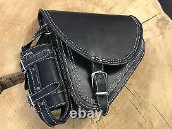 Sac en Cuir Diablo Blanc Convient pour Harley Davidson Sacoche Oscillant Softail